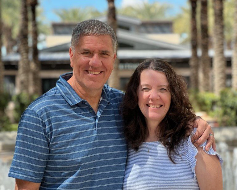 Jon and Tami Johnson - Caring for the Heart Washington Christian counseling team Jon and Tami Johnson of Caring for the Heart Washington Christian counseling services, standing together and smiling